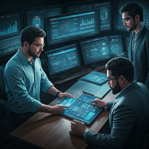 Team collaborating on mission